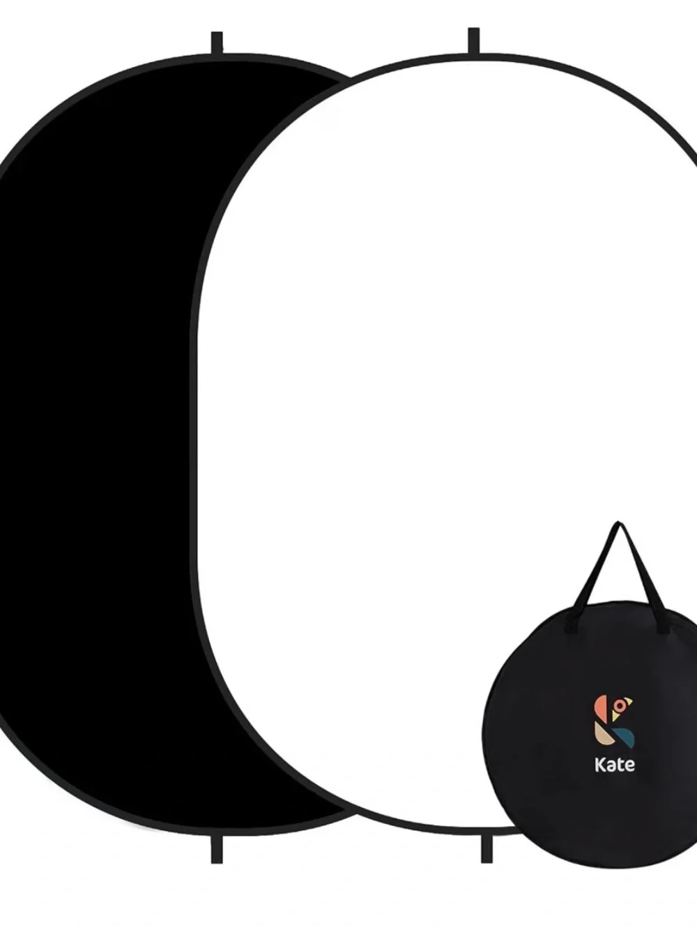 KATE 5x6.5ft Collapsible Reversible Black White Photography Backdrop
